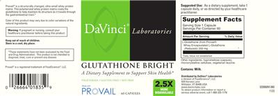 Photo of the DaVinci Laboratories Glutathione Bright label