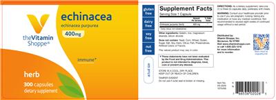 Photo of the The Vitamin Shoppe Echinacea 400 mg label