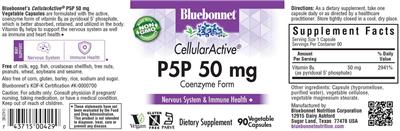 Photo of the Bluebonnet CellularActive P5P 50 mg label