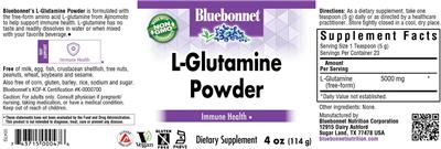 Photo of the Bluebonnet L-Glutamine Powder label