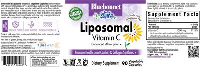Photo of the Bluebonnet Liposomal Vitamin C label