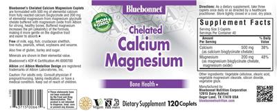 Photo of the Bluebonnet Chelated Calcium Magnesium label