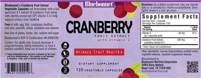 Photo of the Bluebonnet Cranberry Fruit Extract with Vitamin C label