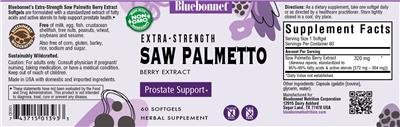 Photo of the Bluebonnet Extra-Strength Saw Palmetto Berry Extract label