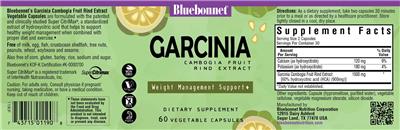 Photo of the Bluebonnet Garcinia Cambogia Fruit Rind Extract label