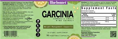 Photo of the Bluebonnet Garcinia Cambogia Fruit Rind Extract label