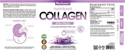 Photo of the Bluebonnet Hydrolyzed Collagen Powder label