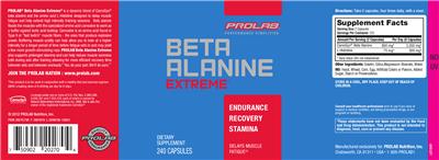 Photo of the Prolab Beta Alanine Extreme label