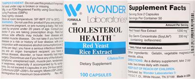 Photo of the Wonder Laboratories Cholesterol Health label
