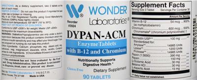 Photo of the Wonder Laboratories Dypan-ACM label