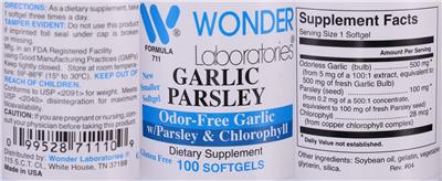 Photo of the Wonder Laboratories Garlic Parsley label
