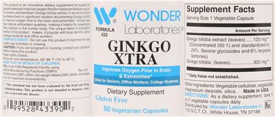 Photo of the Wonder Laboratories Ginkgo Xtra label