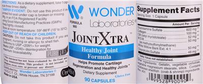 Photo of the Wonder Laboratories JointXtra label