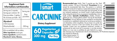 Photo of the SuperSmart Carcinine 300 mg label
