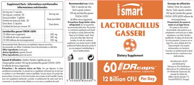 Label of Lactobacillus Gasseri 12 Billion CFU