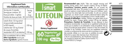 Photo of the SuperSmart Luteolin 100 mg label