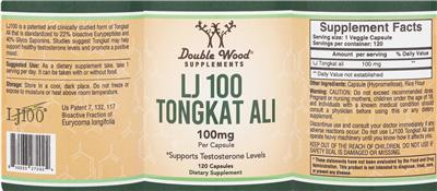 Photo of the Double Wood Supplements LJ 100 Tongkat Ali 100 mg label
