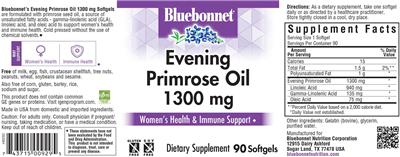 Photo of the Bluebonnet Evening Primrose Oil 1300 mg label