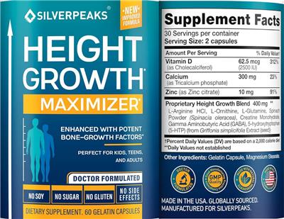 Photo of the Silverpeaks Height Growth Maximizer label