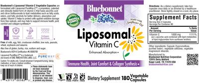 Photo of the Bluebonnet Liposomal Vitamin C label