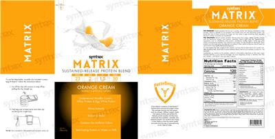 Photo of the Syntrax Matrix Orange Cream label