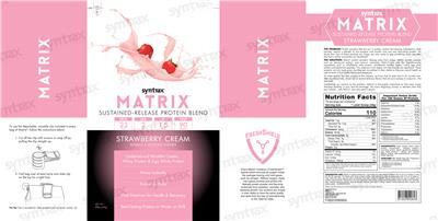 Photo of the Syntrax Matrix Strawberry Cream label