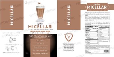 Photo of the Syntrax Micellar Creme Chocolate Milkshake label