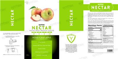 Photo of the Syntrax Nectar Honeycrisp Apple label