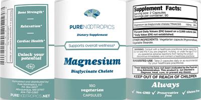 Product label for Magnesium