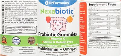 Label of Nexabiotic Multivitamin + Omega-3
