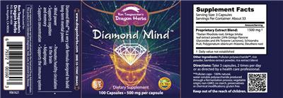 Photo of the Ron Teeguarden's Dragon Herbs Diamond Mind label