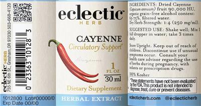 Photo of the Eclectic Herb Cayenne label