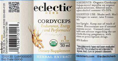 Photo of the Eclectic Herb Cordyceps label