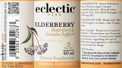 Photo of the Eclectic Herb Elderberry label