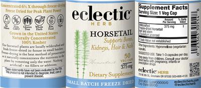 Photo of the Eclectic Herb Horsetail 375 mg label