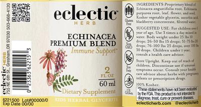Photo of the Eclectic Herb Echinacea Premium Blend label