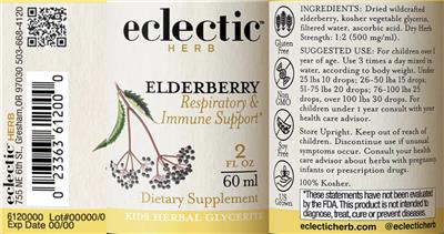 Photo of the Eclectic Herb Elderberry label