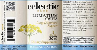 Photo of the Eclectic Herb Lomatium Osha label