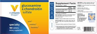 Photo of the The Vitamin Shoppe Glucosamine & Chondroitin Sulfate label