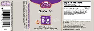 Photo of the Ron Teeguarden's Dragon Herbs Golden Air label