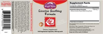 Photo of the Ron Teeguarden's Dragon Herbs Licorice Soothing Formula label