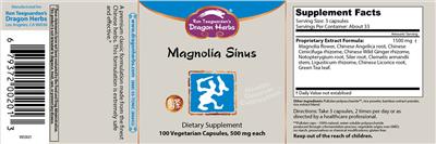 Photo of the Ron Teeguarden's Dragon Herbs Magnolia Sinus label