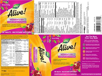 Photo of the Nature's Way Alive! Women's 50+ Complete Multivitamin label