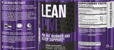 Photo of the Jacked Factory Lean PM label