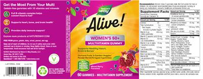 Photo of the Nature's Way Alive! Women's 50+ Multivitamin Gummy Mixed Berry Flavored label