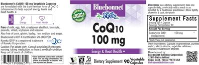 Photo of the Bluebonnet CoQ10 100 mg label