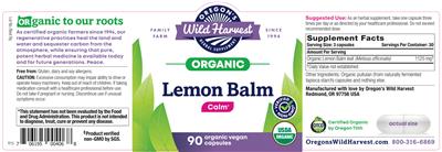 Photo of the Oregon's Wild Harvest Lemon Balm label