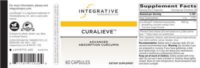 Photo of the Integrative Therapeutics Curalieve label