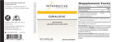 Photo of the Integrative Therapeutics Curalieve label