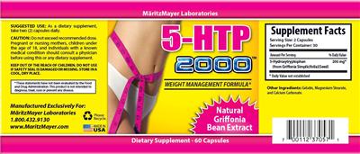Photo of the MaritzMayer Laboratories 5-HTP 2000 label